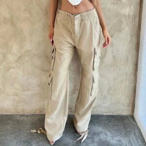 Baby Boo Fashion Cargo Pants Womens XS Sand Brown Tinashe Utility Baggy Relaxed